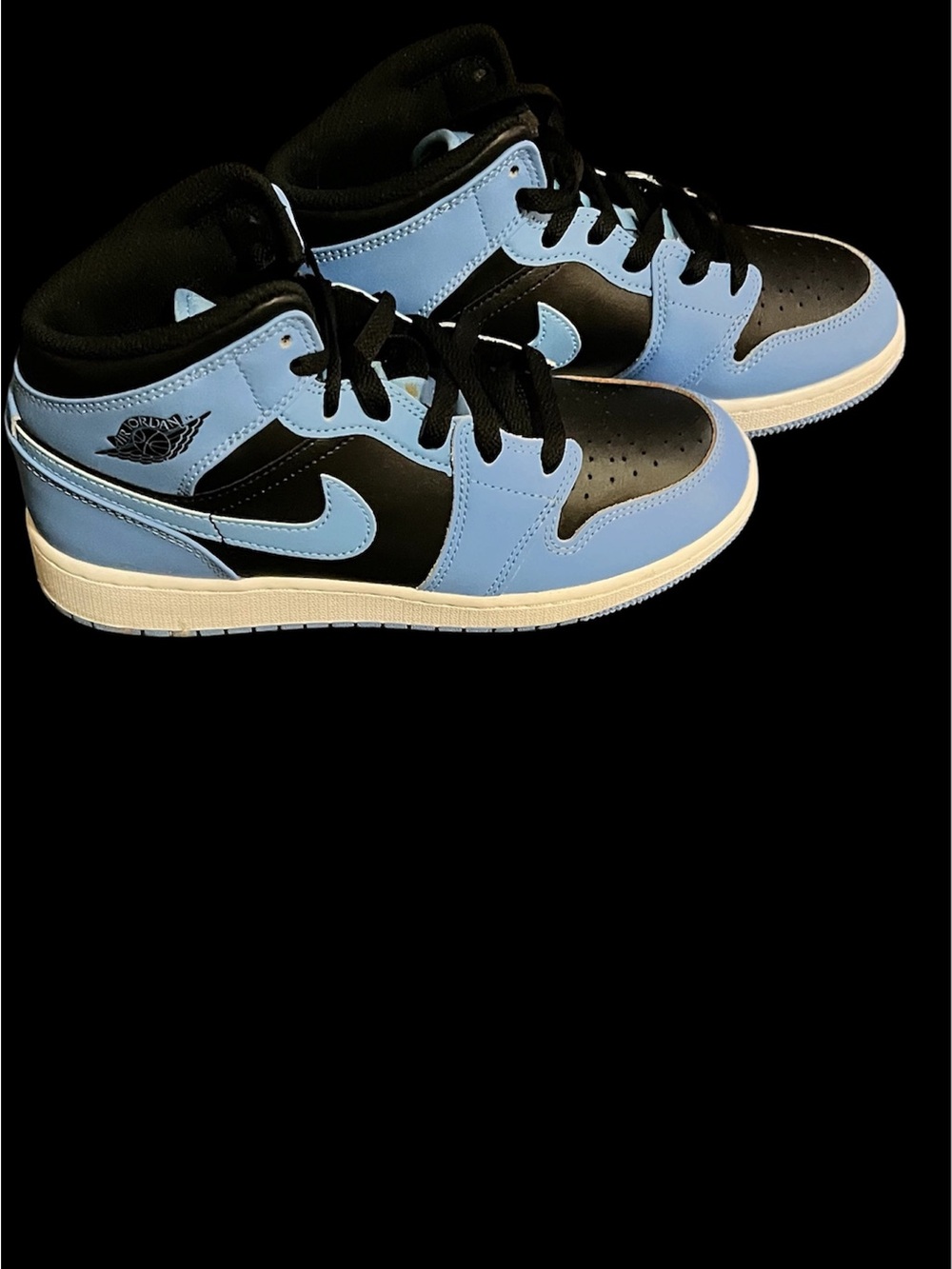 Nike Kids Air Jordan 1 Mid - Black/Light Blue